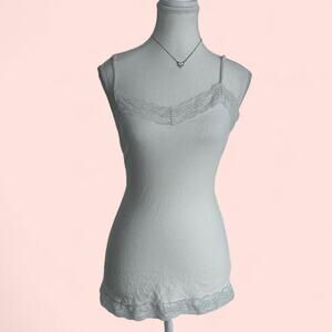 Eyeshadow  Y2K Vintage 2000s Lace Fitted Cami Layering Tank Size Large 95%Cotton